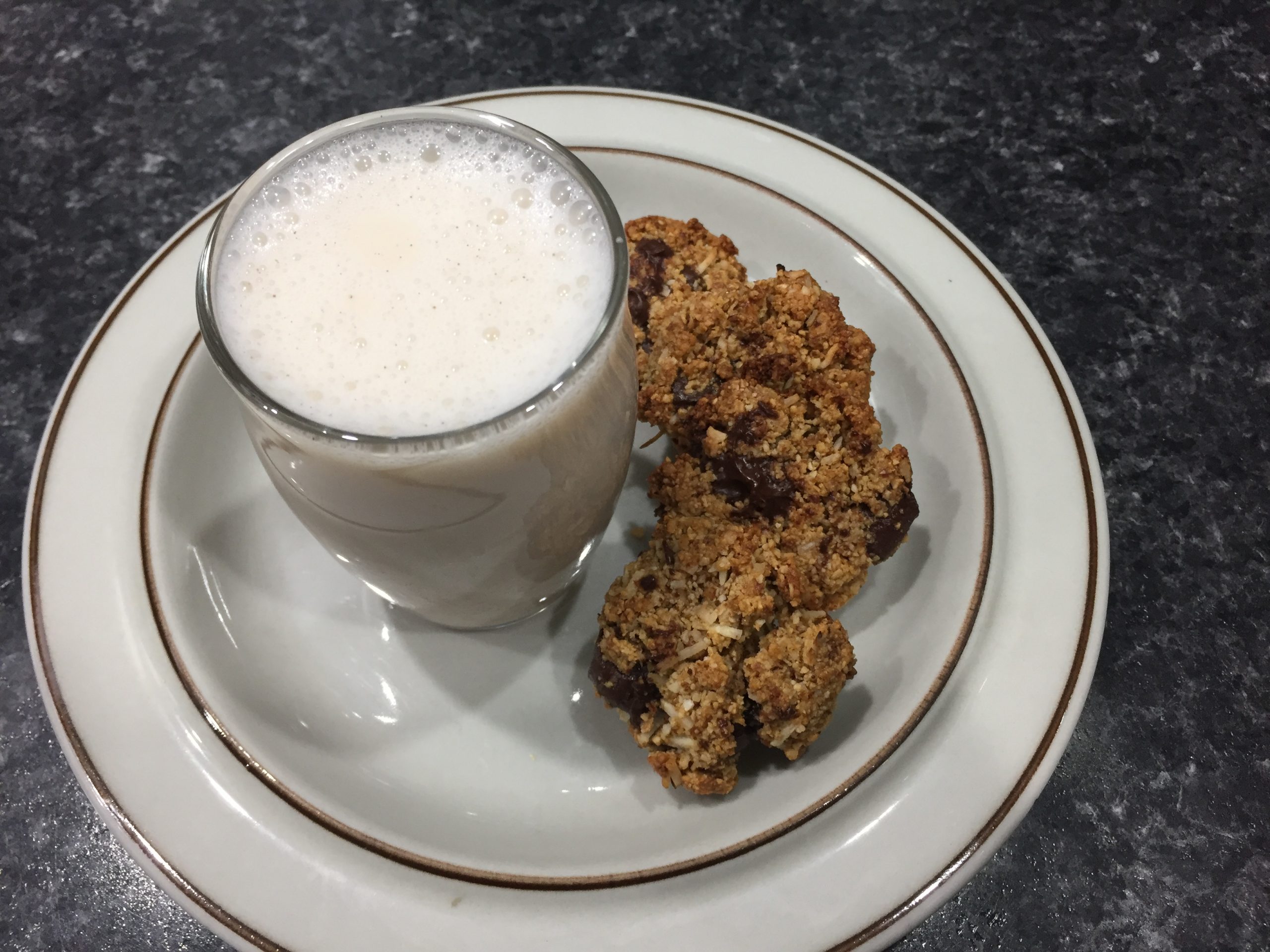 plastic pollution-inspired DIY almond milk and cookies made with almond pulp