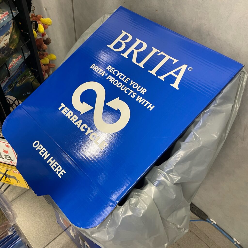 Brita filter recycling bin courtesy of TerraCycle at London Drugs.